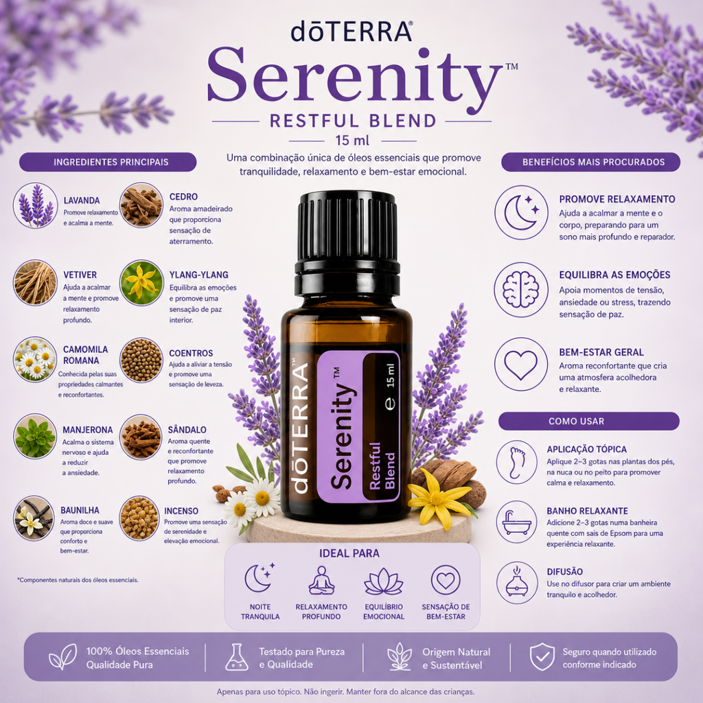 dōTERRA Serenity™ – Mistura Relaxante para o Sono e Bem-Estar