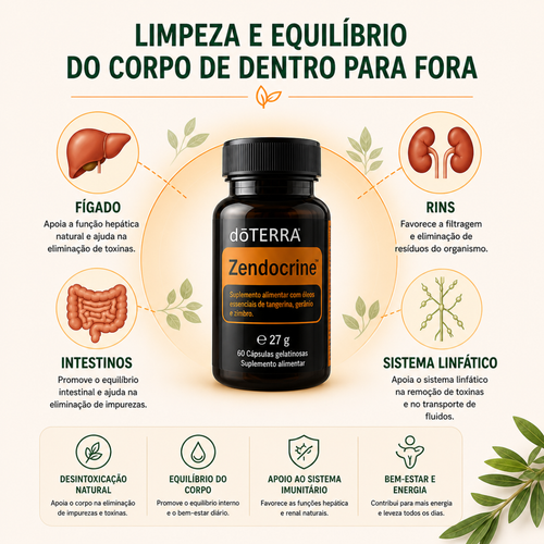 dōTERRA Zendocrine cápsulas – Ajuda na Limpeza e Desintoxicação do Fígado, Rins e Intestinos