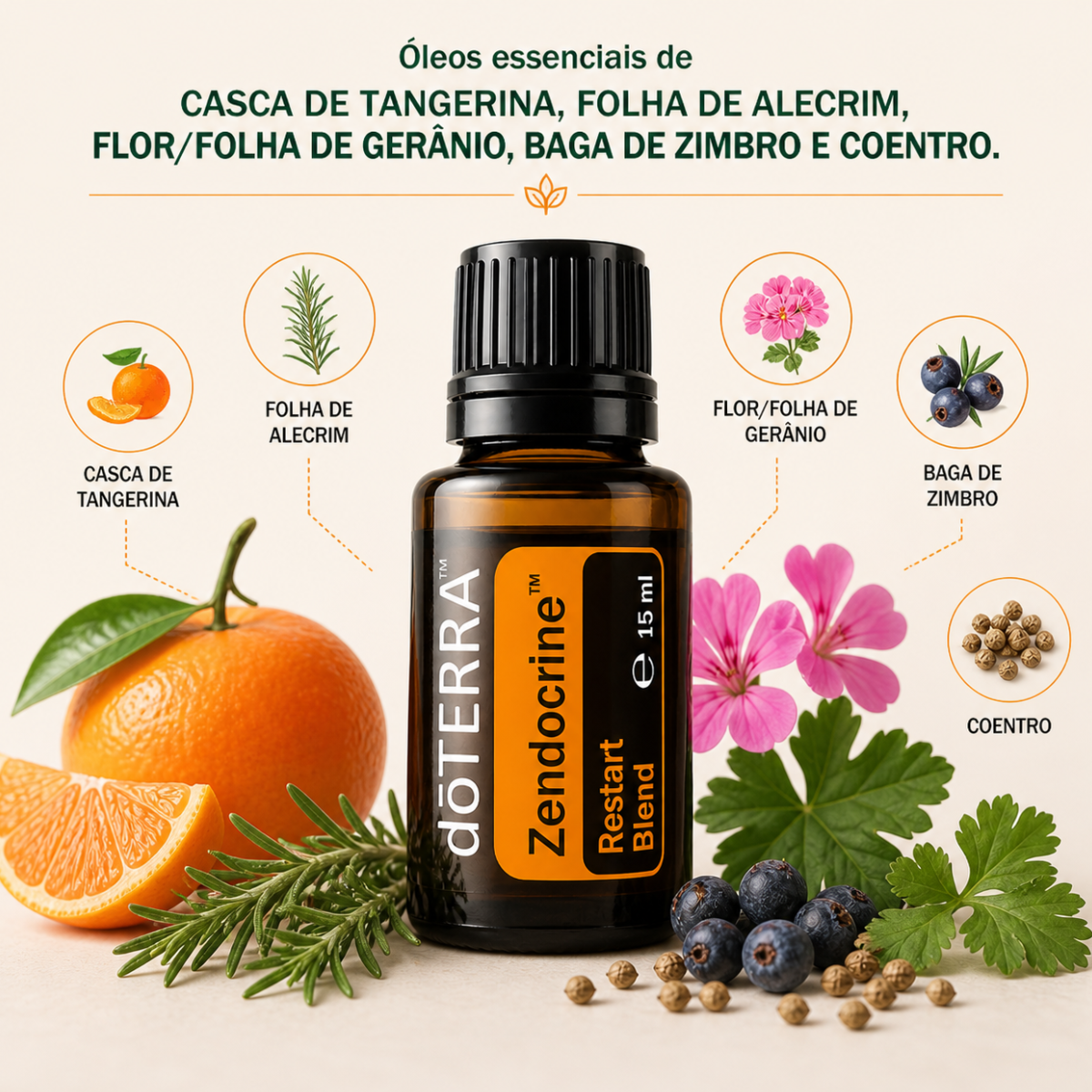 dōTERRA Zendocrine Óleo (15 ml) – O Elixir Natural para Ajuda a Limpar o Fígado, Rins e o Inchaço